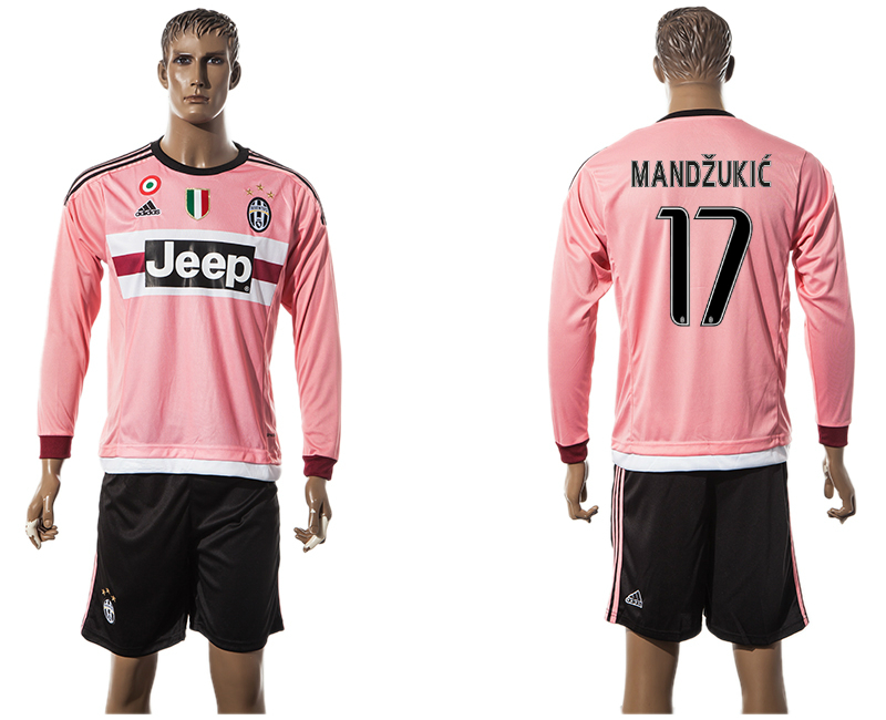 2015-16 Juventus 17 MANDZUKIC Away Long Sleeve Jersey