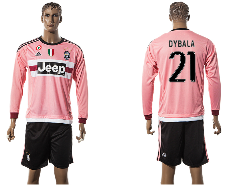 2015-16 Juventus 21 DYBALA Away Long Sleeve Jersey