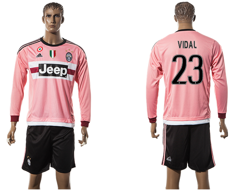 2015-16 Juventus 23 VIDAL Away Long Sleeve Jersey