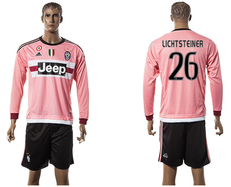 2015-16 Juventus 26 LICHTSTEINER Away Long Sleeve Jersey
