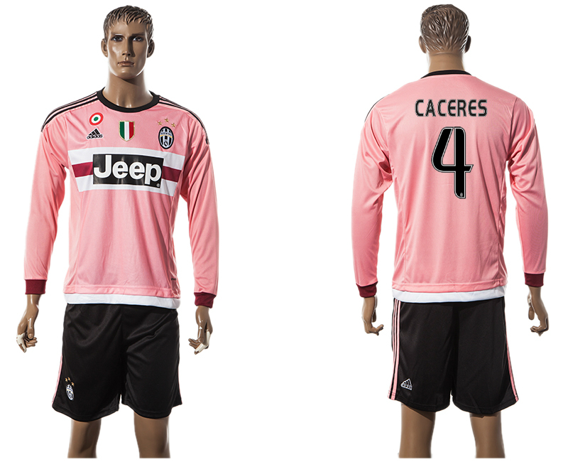 2015-16 Juventus 4 CACERES Away Long Sleeve Jersey