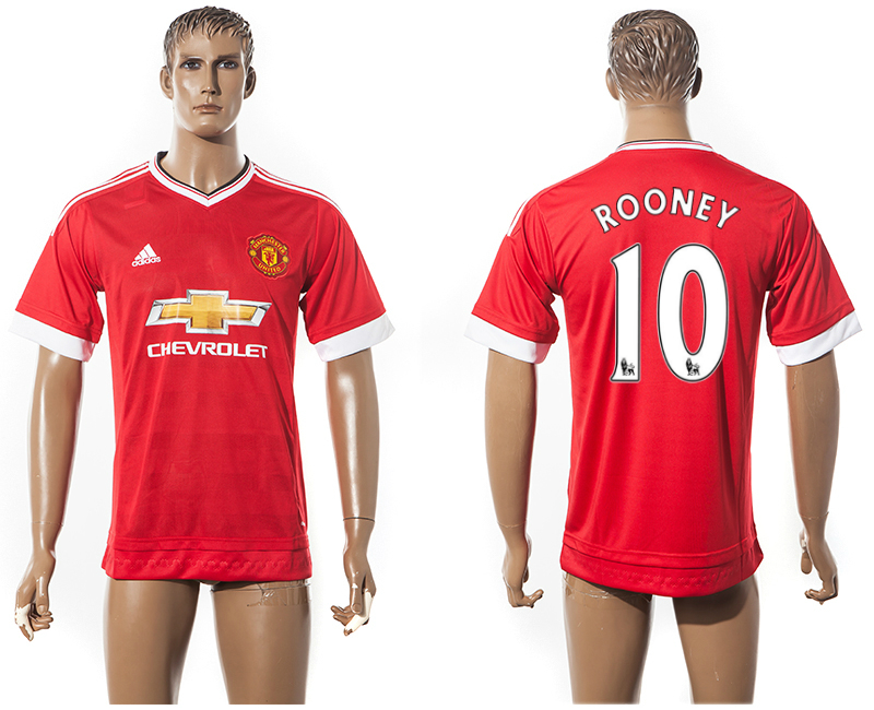 2015-16 Manchester United 10 ROONEY Home Thailand Jersey