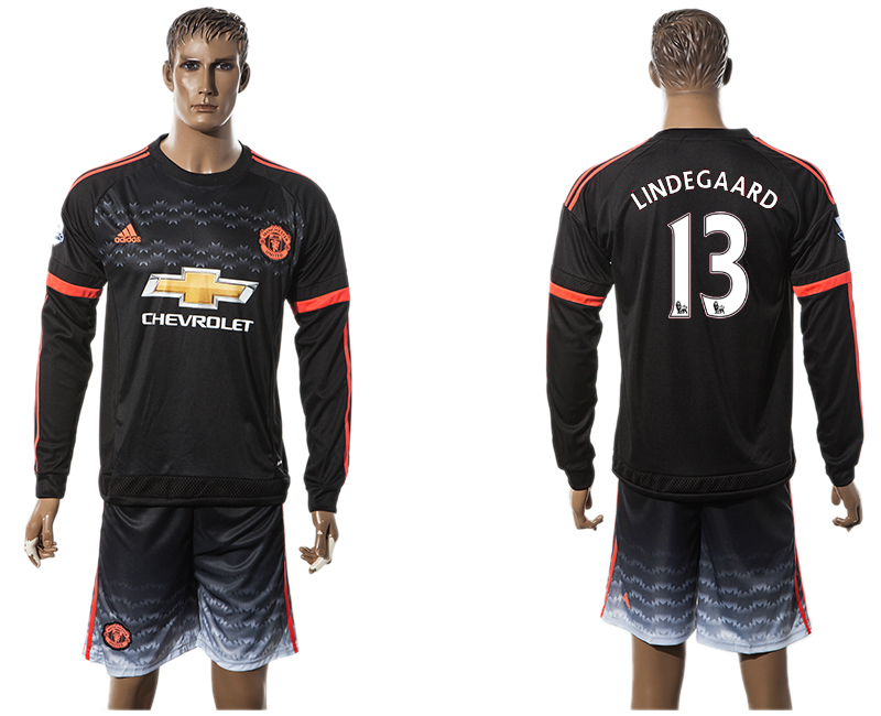 2015-16 Manchester United 13 LINDEGAARD Third Away Long Sleeve Jersey