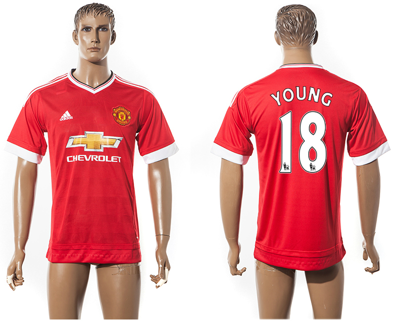 2015-16 Manchester United 18 YOUNG Home Thailand Jersey