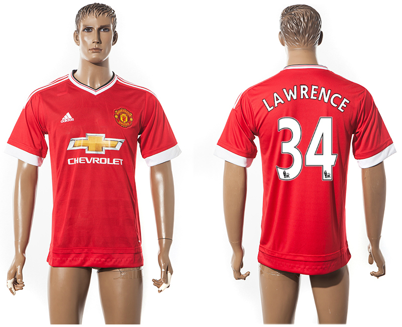2015-16 Manchester United 34 LAWRENCE Home Thailand Jersey 2015-16 Manchester United 34 LAWRENCE Home Thailand Jersey