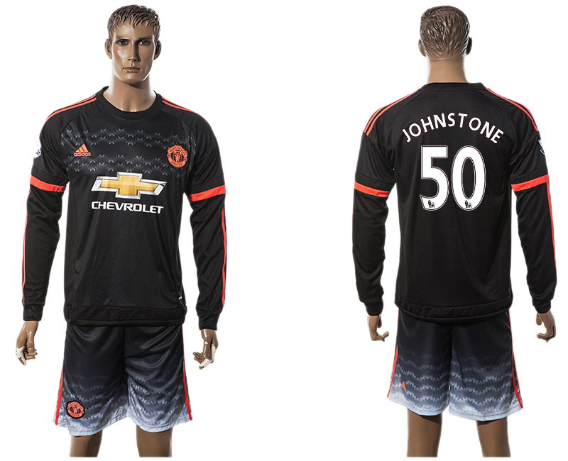 2015-16 Manchester United 50 JOHNSTONE Third Away Long Sleeve Jersey
