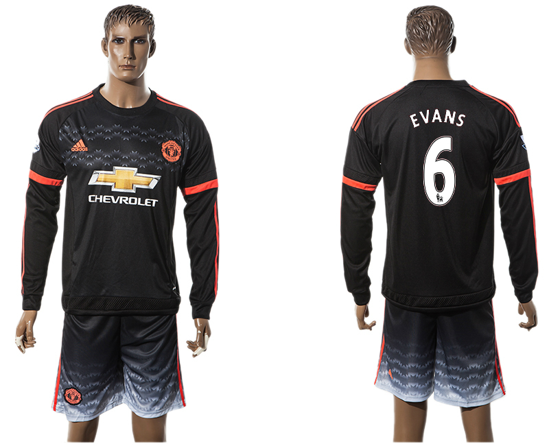 2015-16 Manchester United 6 EVANS Third Away Long Sleeve Jersey