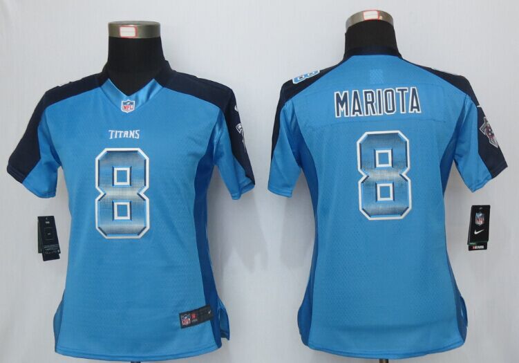 Nike Titans 8 Marcus Mariota Blue Pro Line Fashion Strobe Women Jersey