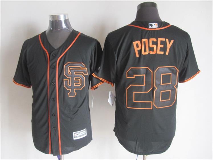 Giants 28 Buster Posey Black Alternate New Cool Base Jersey