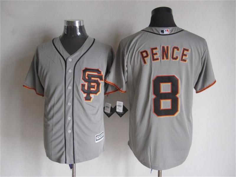 Giants 8 Hunter Pence Grey New Cool Base Road 2 Jersey