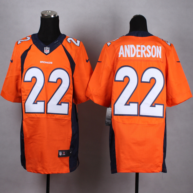 Nike Broncos 22 C.J. Anderson Orange Elite Jersey