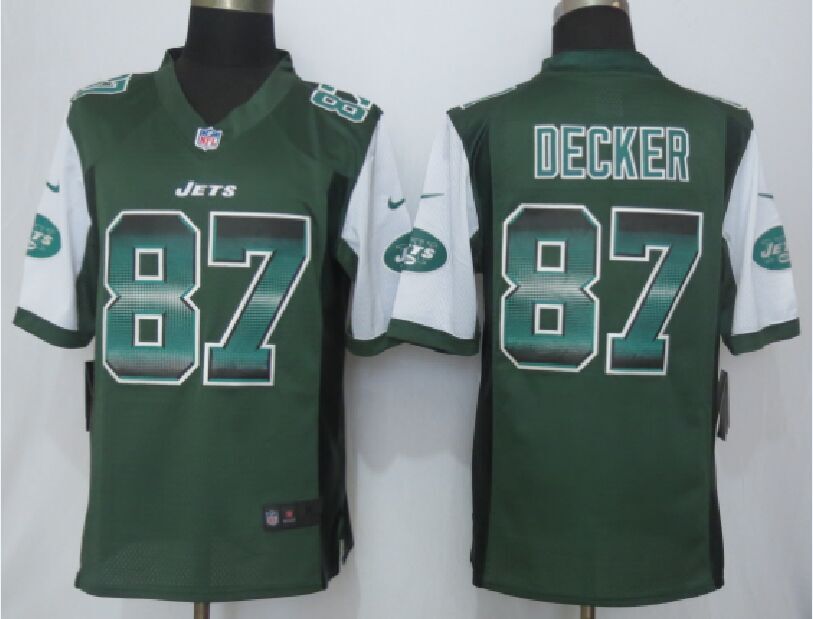 Nike Jets 87 Eric Decker Green Pro Line Fashion Strobe Jersey