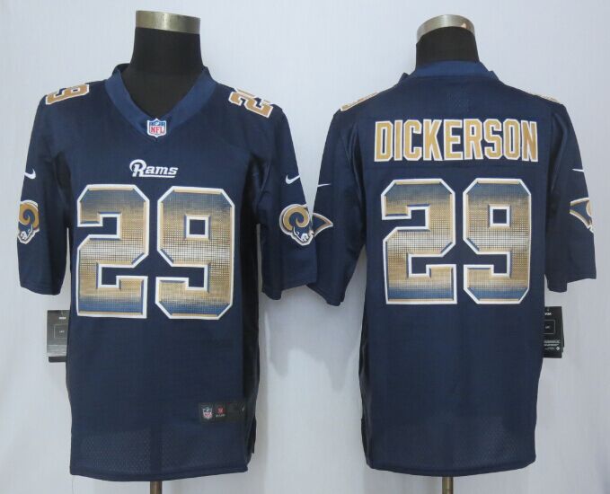 Nike Rams 29 Eric Dickerson Navy Blue Pro Line Fashion Strobe Jersey