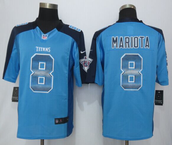 Nike Titans 8 Marcus Mariota Blue Pro Line Fashion Strobe Jersey