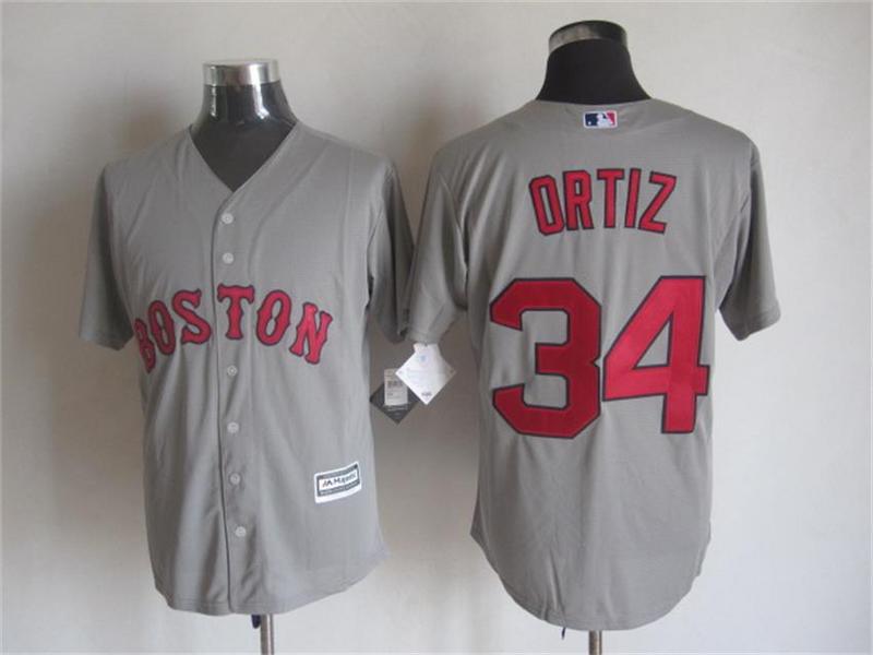 Red Sox 34 David Ortiz Grey New Cool Base Jersey