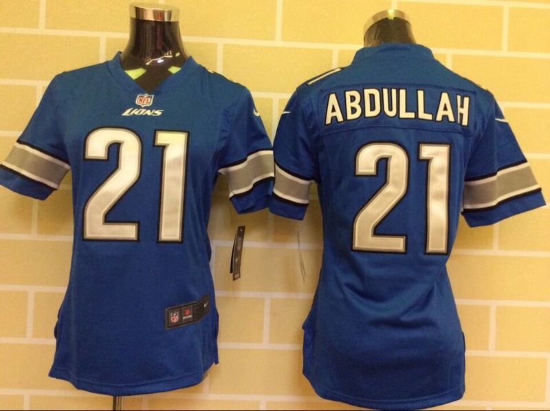 Nike Lions 21 Ameer Abdullah Blue Women Game Jersey