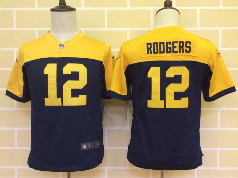 Nike Packers 12 Aaron Rodgers Navy Blue Alternate Youth Game Jersey
