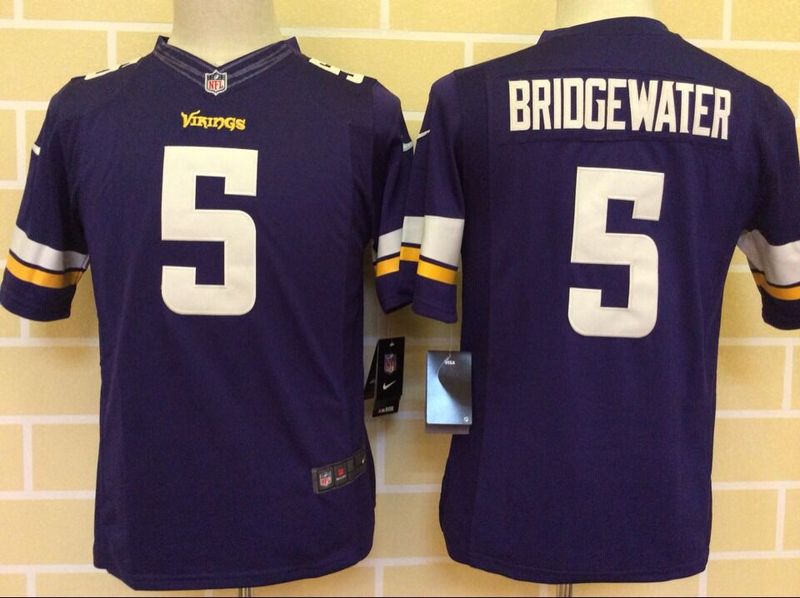 Nike Vikings 5 Teddy Bridgewater Purple Youth Limited Jersey Nike Vikings 5 Teddy Bridgewater Purple Youth Limited Jersey