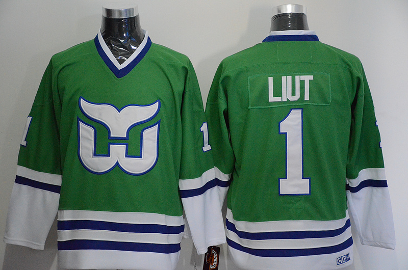 Whalers 1 Mike Liut Green CCM Jersey