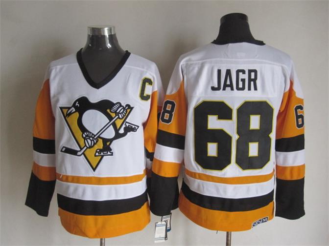Penguins 68 Jaromir Jagr White CCM Jersey