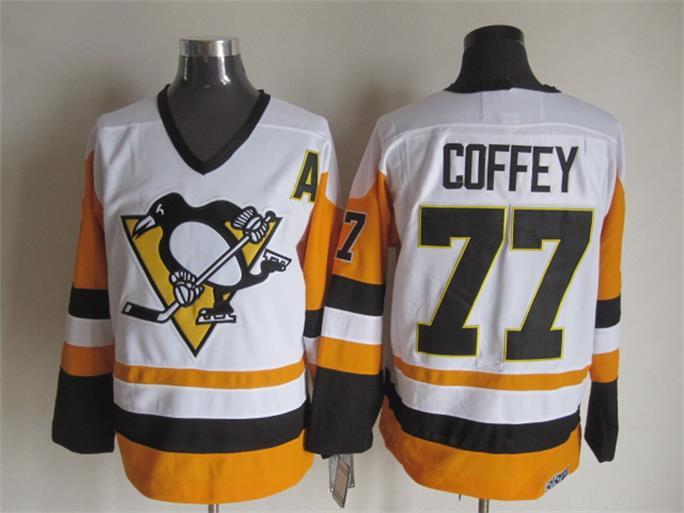 Penguins 77 Paul Coffey White CCM Jersey