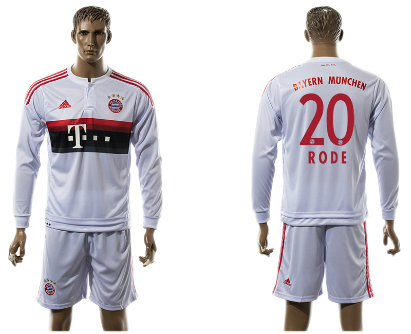 2015-16 Bayern Munchen 20 RODE Away Long Sleeve Jersey