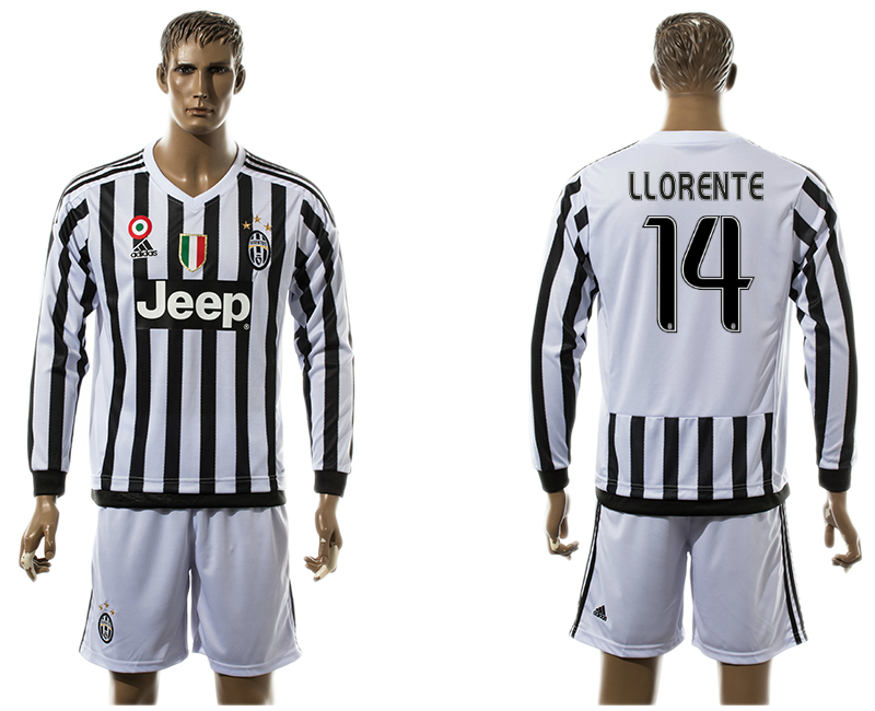 2015-16 Juventus 14 LLORENTE Home Long Sleeve Jersey
