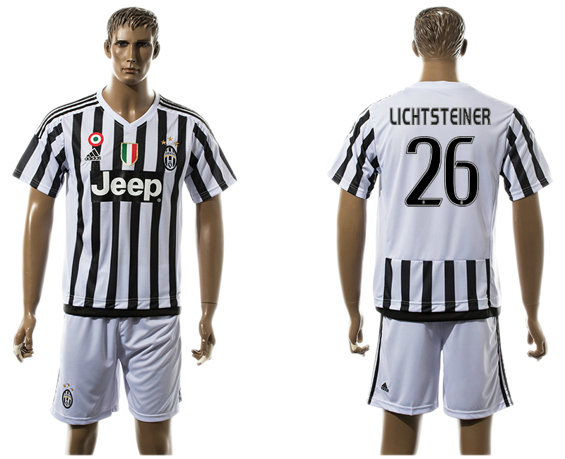 2015-16 Juventus 26 LICHTSTEINER Home Jersey