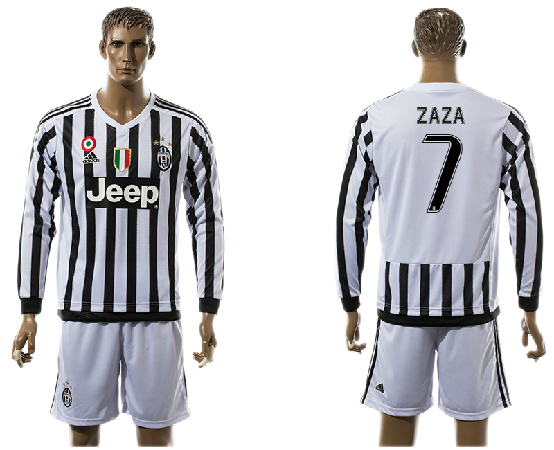 2015-16 Juventus 7 ZAZA Home Long Sleeve Jersey