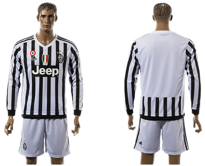 2015-16 Juventus Home Long Sleeve Jersey