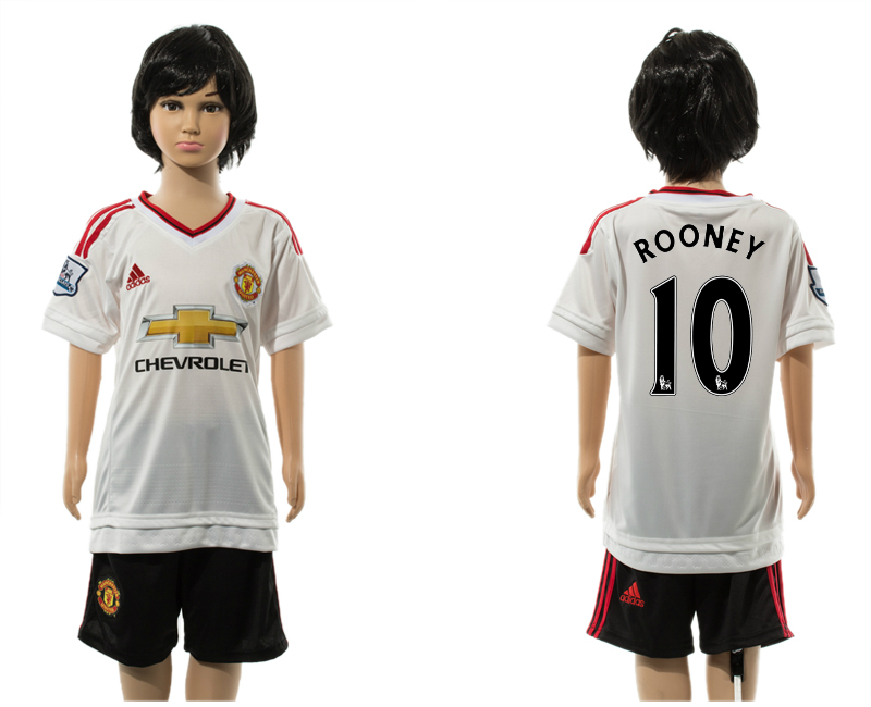 2015-16 Manchester United 10 ROONEY Away Youth Jersey