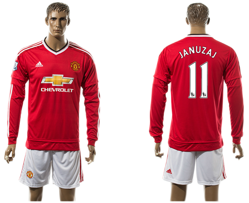 2015-16 Manchester United 11 JANUZAJ Home Long Sleeve Jersey