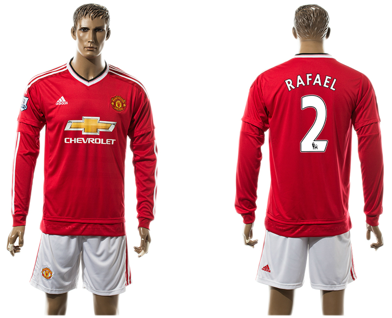 2015-16 Manchester United 2 RAFAL Home Long Sleeve Jersey