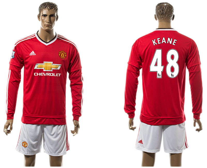 2015-16 Manchester United 48 KEANE Home Long Sleeve Jersey