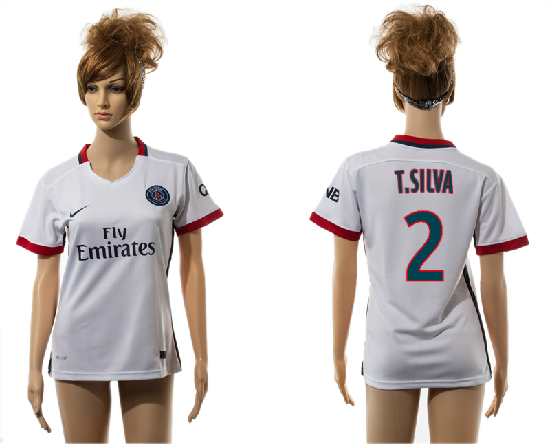 2015-16 Paris Saint-Germain 2 T.SILVA Away Women Thailand Jersey