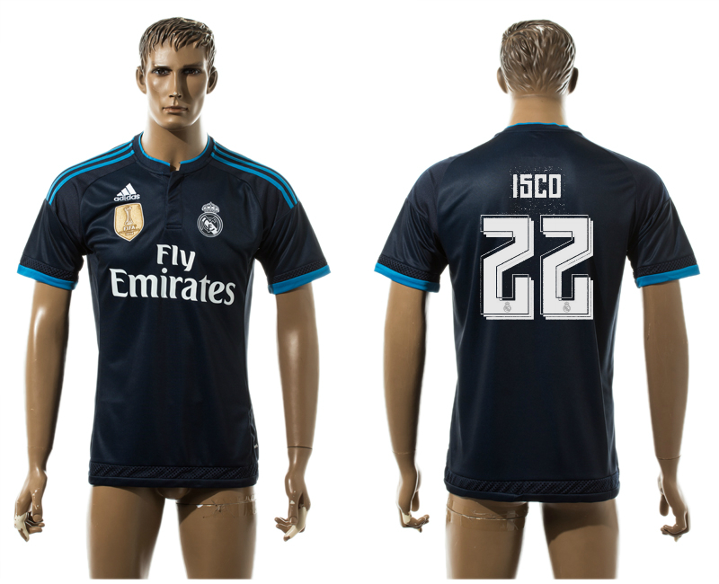 2015-16 Real Madrid 22 ISCO Away Thailand Jersey