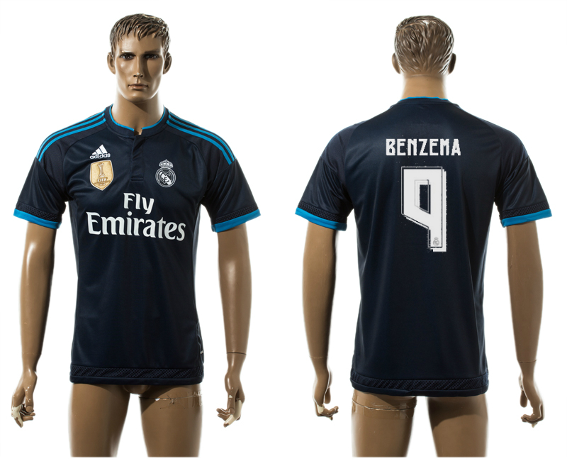 2015-16 Real Madrid 9 BENZEMA Away Thailand Jersey