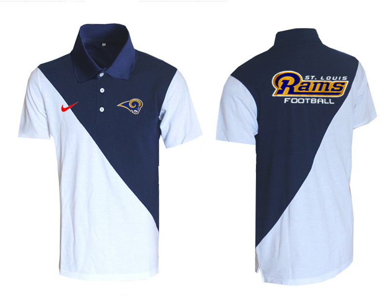 Nike Rams Blue And White Split Polo Shirt