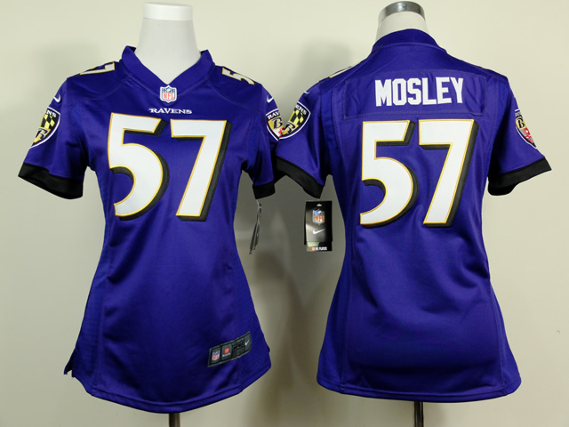 Nike Ravens 57 Mosley Purple Women Game Jerseys