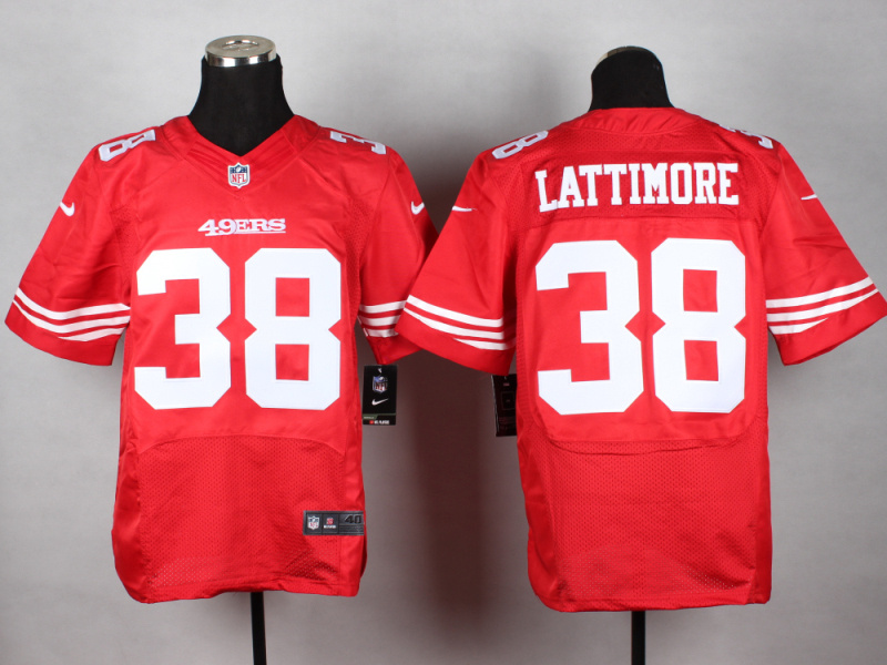 Nike 49ers 38 Lattimore Red Elite Jersey