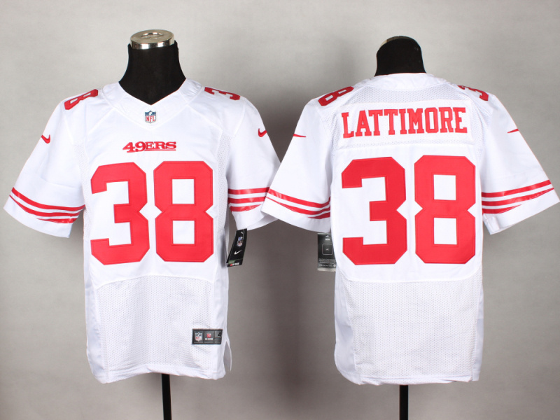 Nike 49ers 38 Lattimore White Elite Jerseys