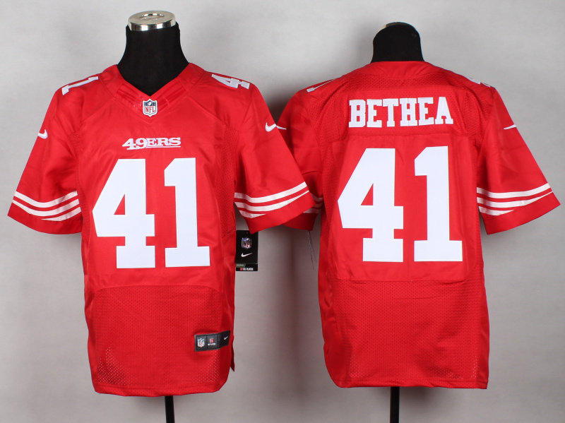 Nike 49ers 41 Bethea Red Elite Jerseys
