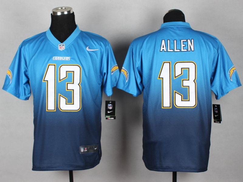 Nike Chargers 13 Allen Blue And Navy Drift Fashion II Elite Jerseys