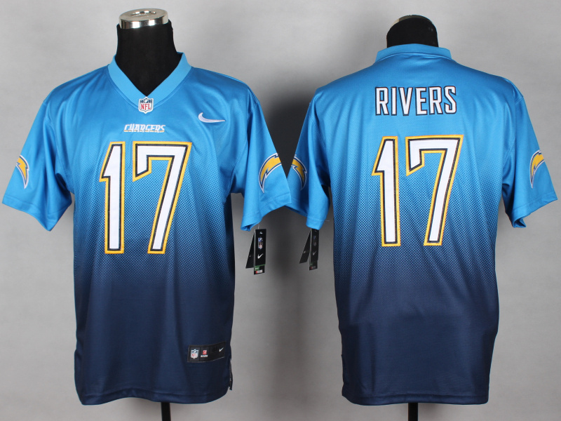 Nike Chargers 17 Rivers Blue And Navy Drift Fashion II Elite Jerseys