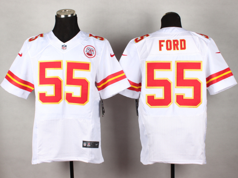 Nike Chiefs 55 Ford White Elite Jersey