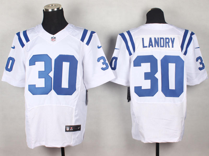 Nike Colts 30 Landry White Elite Jersey
