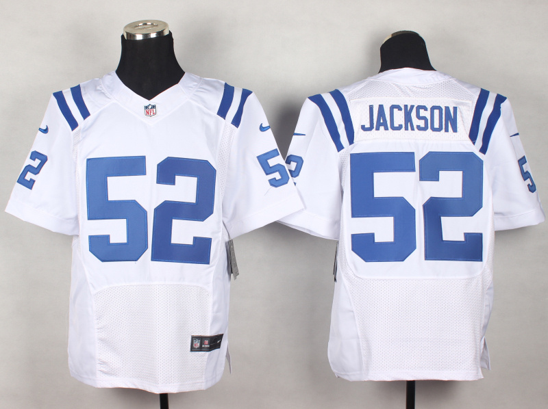 Nike Colts 52 Jackson White Elite Jersey