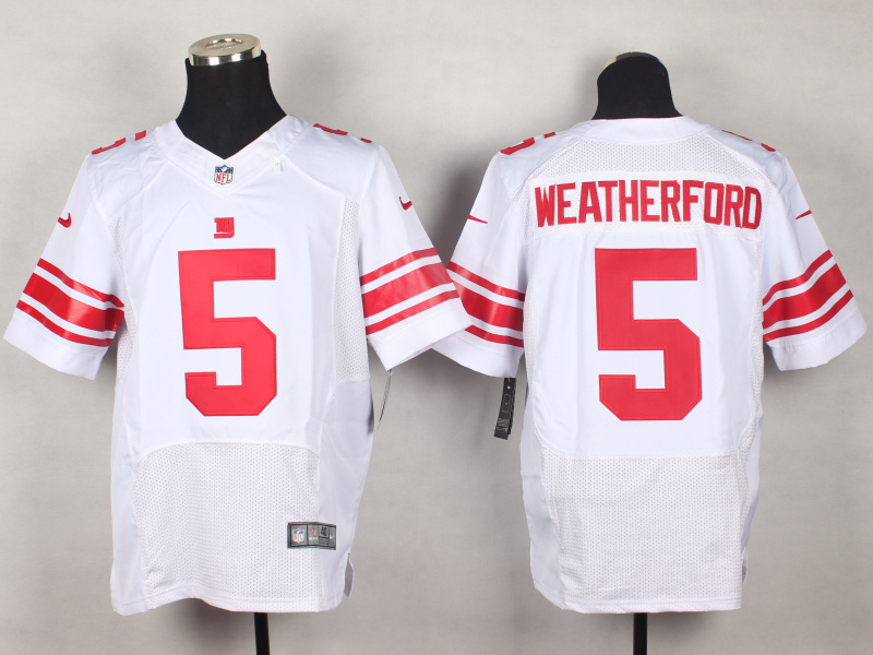 Nike Giants 5 Weatherford White Elite Jersey Nike Giants 5 Weatherford White Elite Jersey