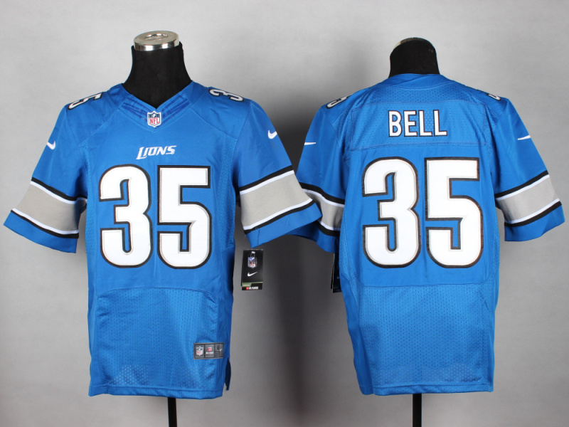 Nike Lions 35 Bell Blue Elite Jersey