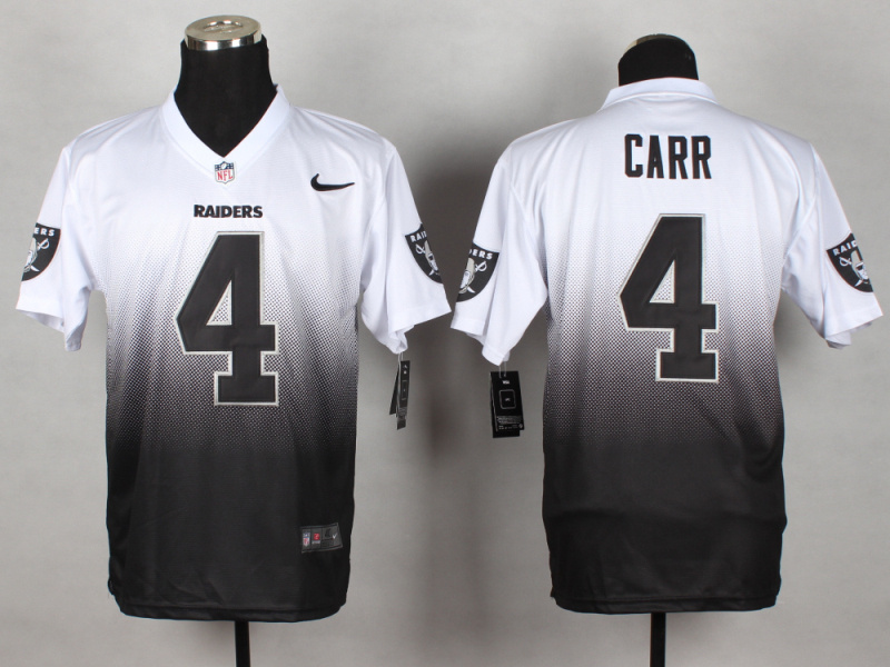 Nike Raiders 4 Carr White And Black Drift Fashion II Elite Jerseys